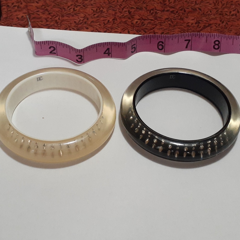 DC bangle bracelets black and white rhinstones